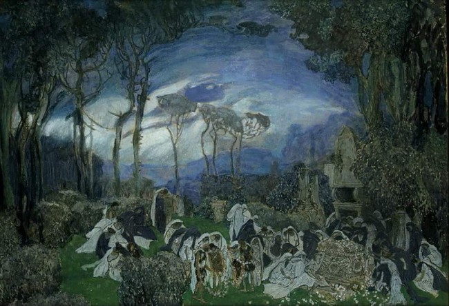 Сочинение по картине: Головин - "Декорации к опере К.Глюка Орфей и Эвридика"